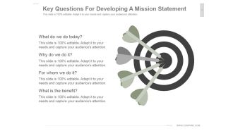 Key Questions For Developing A Mission Statement Ppt PowerPoint Presentation Layouts