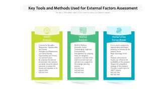 Key Tools And Methods Used For External Factors Assessment Ppt PowerPoint Presentationmodel Brochure PDF