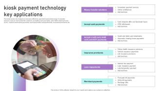 Kiosk Payment Technology Key Applications Ppt Icon Demonstration PDF