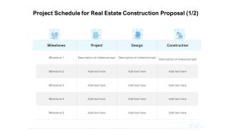 Land Holdings Building Project Schedule For Real Estate Construction Proposal Ppt Layouts Infographics PDF