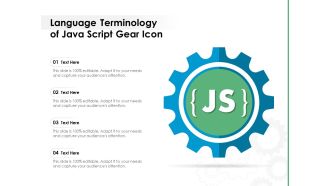 Language Terminology Of Java Script Gear Icon Ppt PowerPoint Presentation Slides Example Topics PDF