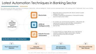 Latest Automation Techniques In Banking Sector Develop Organizational Productivity By Enhancing Business Process Portrait PDF