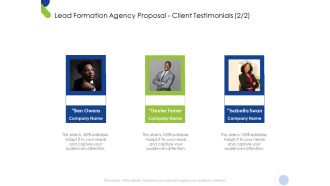 Lead Formation Agency Proposal Client Testimonials Teamwork Ppt Portfolio Model PDF