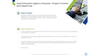 Lead Formation Agency Proposal Project Context And Objectives Ppt Icon Model PDF