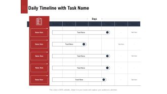 Leadership And Management Daily Timeline With Task Name Portrait PDF