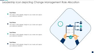 Leadership Icon Depicting Change Management Role Allocation Formats PDF
