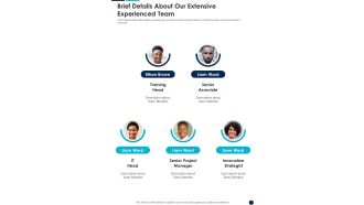 Leadership Training And Development Program Brief Details About Our Extensive One Pager Sample Example Document