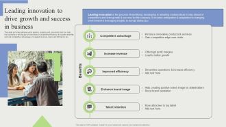 Leading Innovation To Drive Growth And Success In Business Graphics PDF