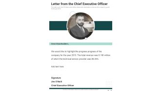 Letter From The Chief Executive Officer One Pager Documents