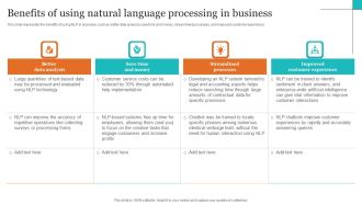 Leveraging NLP To Enhance Operational Efficiency Benefits Of Using Natural Language Processing In Business Structure PDF