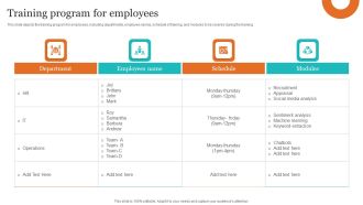 Leveraging NLP To Enhance Operational Efficiency Training Program For Employees Brochure PDF