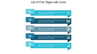 List Of Five Steps With Icons Ppt Powerpoint Presentation Styles Introduction