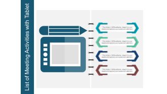 List Of Meeting Activities With Tablet Ppt PowerPoint Presentation Infographics Examples