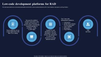 Low Code Development Platforms For RAD Integrating RAD Model To Simplify Introduction PDF