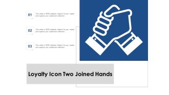 Loyalty Icon Two Joined Hands Ppt PowerPoint Presentation Professional Slides