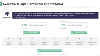 Machine Learning Development And Operations Cycle IT Available Mlops Framework And Platforms Guidelines PDF