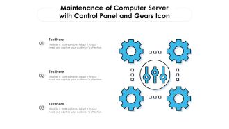 Maintenance Of Computer Server With Control Panel And Gears Icon Ppt PowerPoint Presentation File Ideas PDF