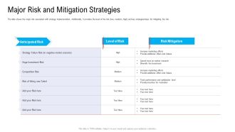 Major Risk And Mitigation Strategies Ppt Gallery Introduction PDF