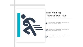 Man Running Towards Door Icon Ppt Powerpoint Presentation Layouts Topics