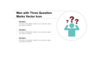 Man With Three Question Marks Vector Icon Ppt PowerPoint Presentation Pictures Files
