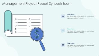 Management Project Report Synopsis Icon Professional PDF