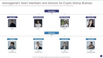 Management Team Members And Advisors For Crypto Startup Business Ppt Microsoft PDF