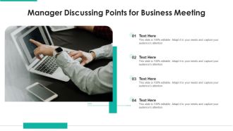 Manager Discussing Points For Business Meeting Ppt PowerPoint Presentation File Graphics Design PDF