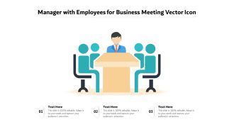 Manager With Employees For Business Meeting Vector Icon Ppt PowerPoint Presentation Gallery Designs PDF