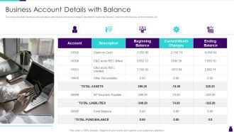 Managing Accounts Receivables For Positive Cash Flow Business Account Details With Balance Summary PDF