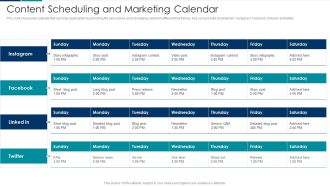 Managing New Service Roll Out And Marketing Procedure Content Scheduling And Marketing Calendar Sample PDF