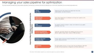 Managing Your Sales Pipeline For Optimization Sales Funnel Management Strategies To Increase Sales Slides PDF