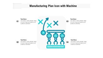 Manufacturing Plan Icon With Machine Ppt PowerPoint Presentation File Pictures PDF