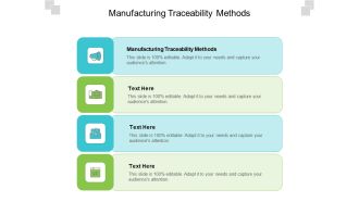 Manufacturing Traceability Methods Ppt PowerPoint Presentation Infographic Template Designs Download Cpb Pdf