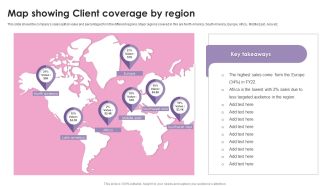 Map Showing Client Coverage By Region Ppt Show Vector PDF