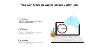Map With Clock On Laptop Screen Vector Icon Ppt PowerPoint Presentation File Slides PDF