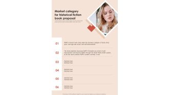 Market Category For Historical Fiction Book Proposal One Pager Sample Example Document