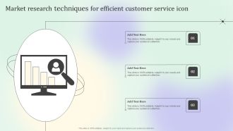 Market Research Techniques For Efficient Customer Service Icon Elements PDF