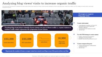 Marketers Guide To Data Analysis Optimization Analyzing Blog Views Visits To Increase Organic Traffic Icons PDF
