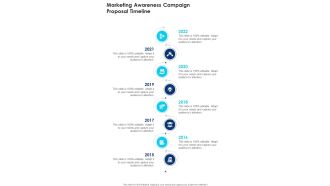 Marketing Awareness Campaign Proposal Timeline One Pager Sample Example Document