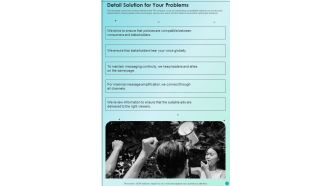 Marketing Campaign For Brand Awareness Detail Solution For Your Problems One Pager Sample Example Document