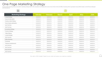 Marketing Communication Channels For Increasing Brand Awarenes One Page Marketing Strategy Mockup PDF