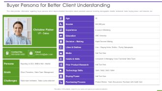 Marketing Playbook To Maximize ROI Buyer Persona For Better Client Understanding Infographics PDF