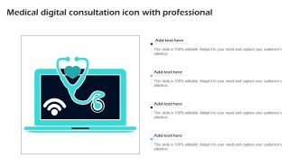 Medical Digital Consultation Icon With Professional Ppt Elements