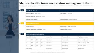 Medical Health Insurance Claims Management Form Inspiration PDF