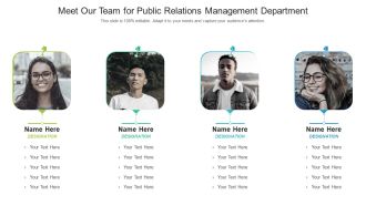 Meet Our Team For Public Relations Management Department Graphics PDF