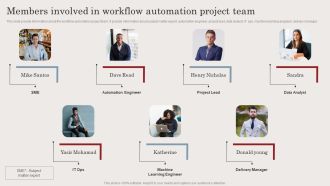 Members Involved In Workflow Automation Project Team Ppt Outline Template PDF