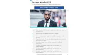 Message From The CEO Template 243 One Pager Documents