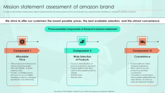 Mission Statement Assessment Of Amazon Brand Ppt PowerPoint Presentation Diagram Templates PDF