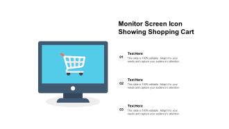 Monitor Screen Icon Showing Shopping Cart Ppt PowerPoint Presentation Portfolio Designs Download PDF