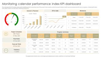 Monitoring Calendar Performance Index KPI Dashboard Slides PDF